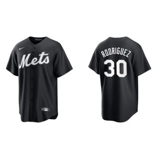 Men's Mets Joely Rodriguez Black White Replica Official Jersey