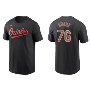 Men's Baltimore Orioles Jonathan Arauz Black Name & Number T-Shirt