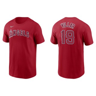 Men's Los Angeles Angels Jonathan Villar Red Name & Number T-Shirt
