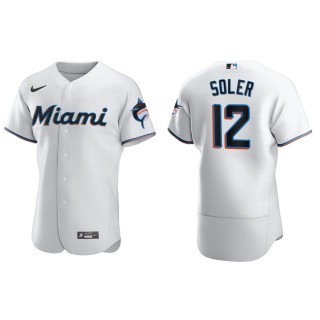 Men's Marlins Jorge Soler White Authentic Home Jersey
