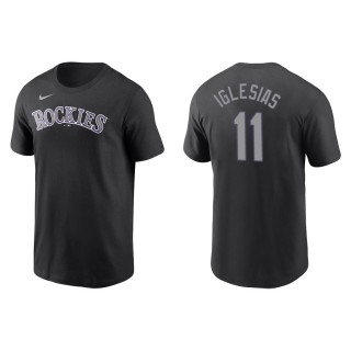 Men's Rockies Jose Iglesias Black Name & Number Nike T-Shirt