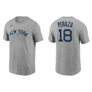 Men's Yankees Jose Peraza Gray 2021 Field of Dreams T-Shirt