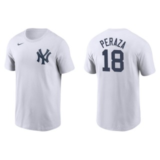 Men's Yankees Jose Peraza White Name & Number Nike T-Shirt