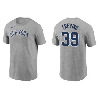 Men's Yankees Jose Trevino Gray Nike T-Shirt