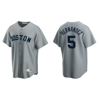 Men's Boston Red Sox Kike Hernandez Gray Cooperstown Collection Road Jersey