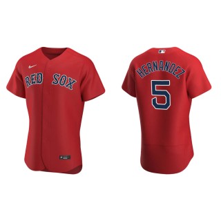 Men's Boston Red Sox Kike Hernandez Red Authentic Alternate Jersey