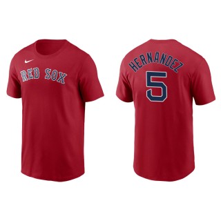 Men's Boston Red Sox Kike Hernandez Red Name & Number T-Shirt