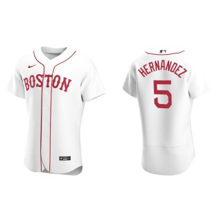 Men's Boston Red Sox Kike Hernandez White Authentic Alternate Jersey
