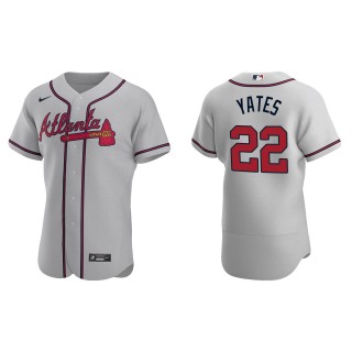 Men's Braves Kirby Yates Gray Authentic Road Jersey