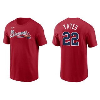 Men's Braves Kirby Yates Red Name & Number Nike T-Shirt