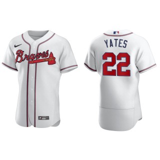 Men's Braves Kirby Yates White Authentic Home Jersey