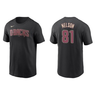 Men's Diamondbacks Kyle Nelson Black Name & Number Nike T-Shirt