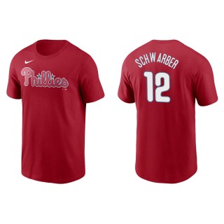Men's Phillies Kyle Schwarber Red Name & Number Nike T-Shirt