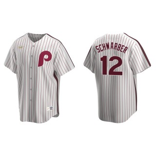 Men's Phillies Kyle Schwarber White Cooperstown Collection Home Jersey