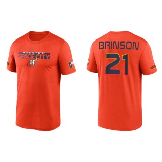 Men's Astros Lewis Brinson Orange 2022 City Connect Legend T-Shirt