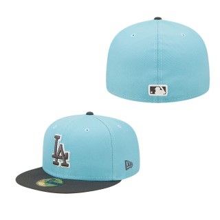 Men's Los Angeles Dodgers New Era Light Blue Charcoal Two-Tone Color Pack 59FIFTY Fitted Hat