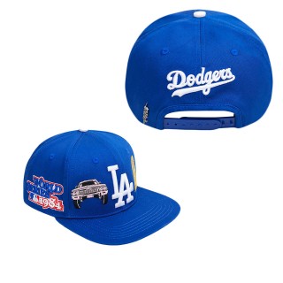 Men's Los Angeles Dodgers Pro Standard Royal 1984 World Series Double City Pink Undervisor Snapback Hat