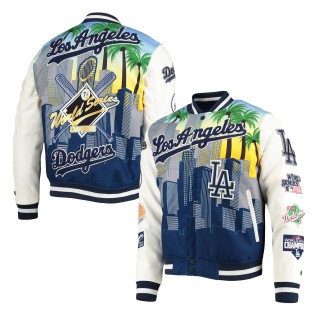 Men's Los Angeles Dodgers White Remix Full-Zip Varsity Jacket