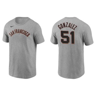 Men's San Francisco Giants Luis Gonzalez Gray Name & Number T-Shirt