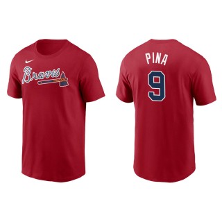 Men's Braves Manny Pina Red Name & Number Nike T-Shirt