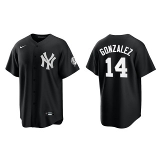 Men's Yankees Marwin Gonzalez Black White Replica Official Jersey