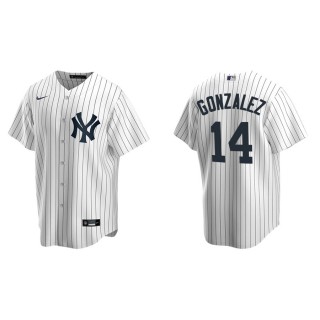 Men's Yankees Marwin Gonzalez White Replica Home Jersey