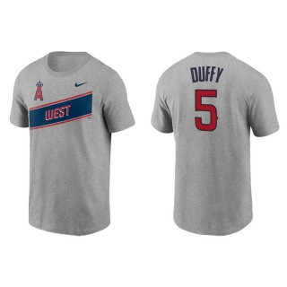 Men's Angels Matt Duffy Gray 2021 Little League Classic Wordmark T-Shirt