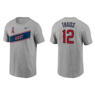 Men's Angels Matt Thaiss Gray 2021 Little League Classic Wordmark T-Shirt