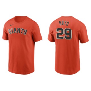 Men's Giants Matthew Boyd Orange Name & Number Nike T-Shirt