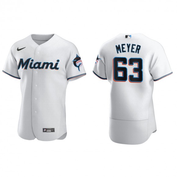 Men's Marlins Max Meyer White Authentic Home Jersey