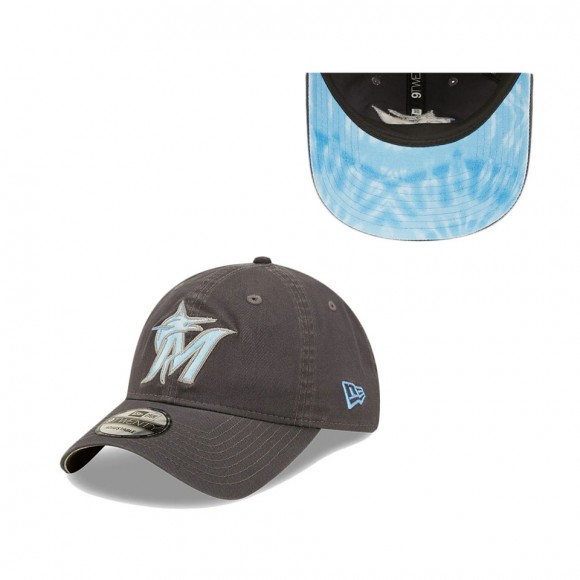Men's Miami Marlins Graphite 2022 Father's Day 9TWENTY Adjustable Hat