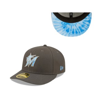 Men's Miami Marlins Graphite 2022 Father's Day On-Field Low Profile 59FIFTY Fitted Hat
