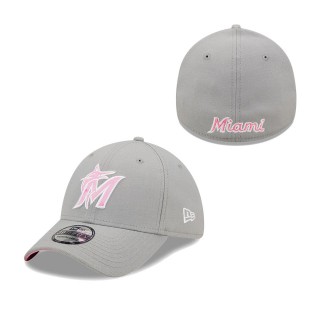 Men's Miami Marlins Gray 2022 Mother's Day 39THIRTY Flex Hat