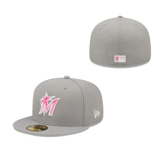Men's Miami Marlins Gray 2022 Mother's Day On-Field 59FIFTY Fitted Hat