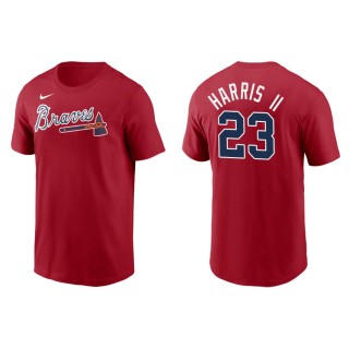 Men's Atlanta Braves Michael Harris II Red Name & Number T-Shirt