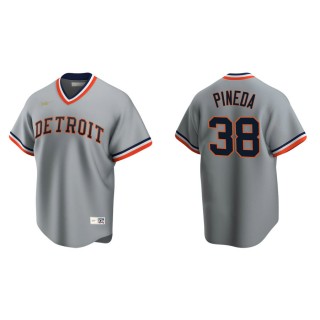 Men's Tigers Michael Pineda Gray Cooperstown Collection Road Jersey