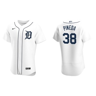 Men's Tigers Michael Pineda White Authentic Home Jersey