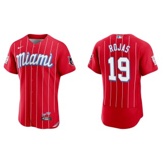 Men's Miami Marlins Miguel Rojas Red City Connect Authentic Jersey