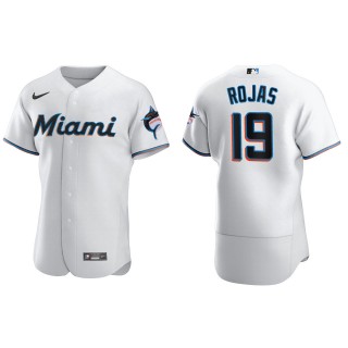 Men's Marlins Miguel Rojas White Authentic Home Jersey