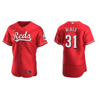 Men's Reds Mike Minor Scarlet Authentic Alternate Jersey