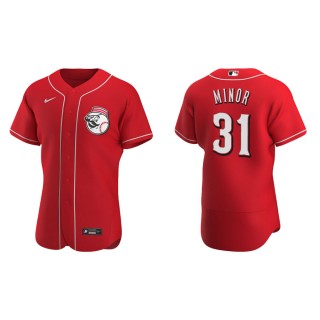 Men's Reds Mike Minor Scarlet Authentic Jersey