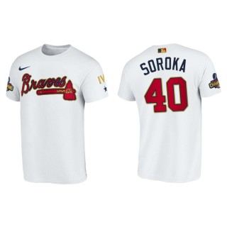 2022 Gold Program Mike Soroka Braves White Men's T-Shirt