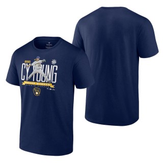 Men's Milwaukee Brewers Corbin Burnes Navy 2021 NL Cy Young Award Winner T-Shirt