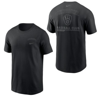 Men's Milwaukee Brewers Pitch Black Baseball Club T-Shirt