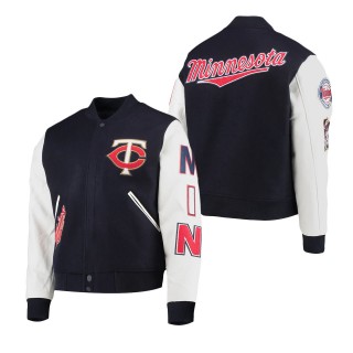 Men's Minnesota Twins Navy Varsity Logo Full-Zip Jacket