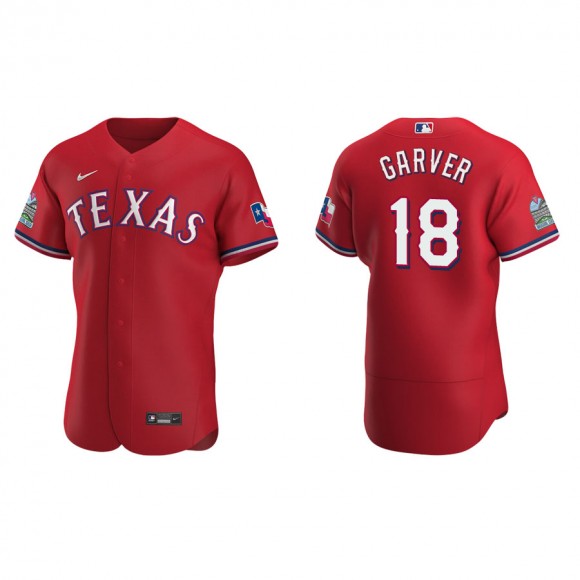 Men's Rangers Mitch Garver Scarlet Authentic Alternate Jersey