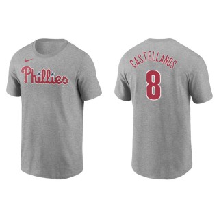 Men's Phillies Nick Castellanos Gray Name & Number Nike T-Shirt