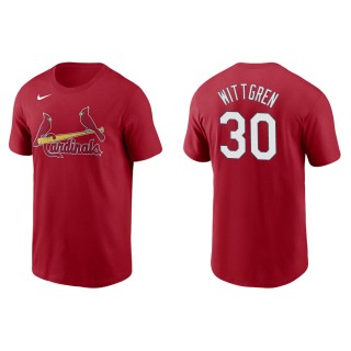 Men's Cardinals Nick Wittgren Red Name & Number Nike T-Shirt