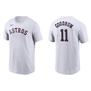 Men's Astros Niko Goodrum White Name & Number Nike T-Shirt