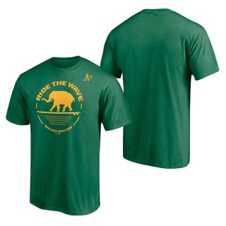 Men's Oakland Athletics Green Ride the Wave T-Shirt